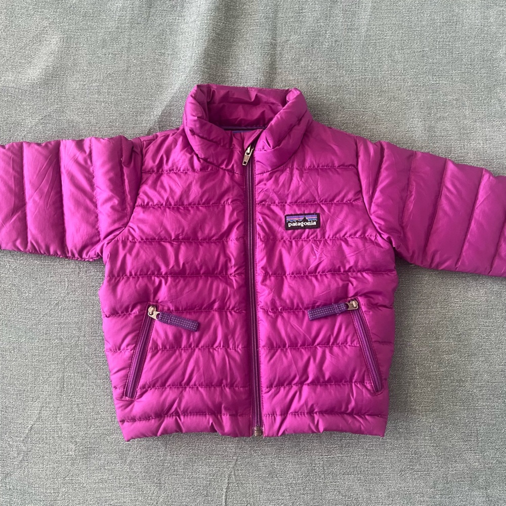 Patagonia 6 month old purple down jacket.